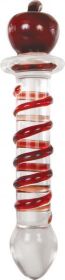Eve&#039;s Twisted Crystal Dildo Clear with Red Ribbon Glass(D0102H50KZV)