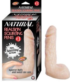 Natural Realskin Squirting Penis 03 7.5 inches Dildo Beige(D0102H52PMU)