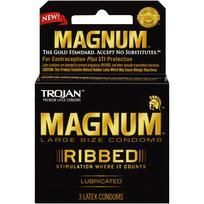 Trojan Magnum Ribbed Latex Condoms 3 Pack(D0102H59X9G)