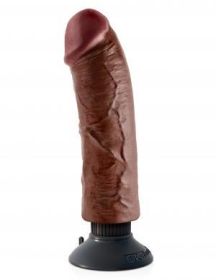 King Cock 8 inches Vibrating Dildo Brown(D0102H5IL4W)