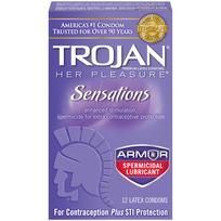 Trojan Her Pleasure Sensations Armor Spermicidal Condoms 12 Pack(D0102H5LEAW)