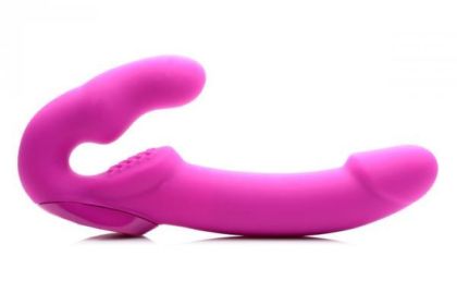 Evoke Super Charged Pink Vibrating Strapless Silicone Dildo(D0102H5Q32V)
