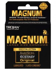 Trojan Magnum Large Size Condoms Gold Collection 3 Pack(D0102H5QPM7)
