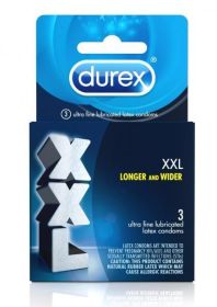 Durex XXL Lubricated 3 Pack Latex Condoms(D0102H5QPYU)