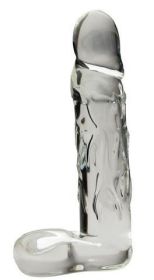 Large 9&quot; Realistic Glass Dildo - Clear(D0102H7EEYG)