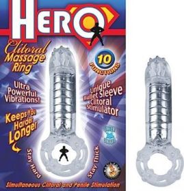 Hero Cockring and Clit Massager Clear(D0102H7H36W)
