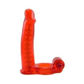 Double Penetrator C Ring With Bendable Dildo Red(D0102H7H3QA)