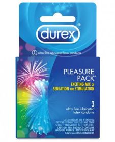 Durex Pleasure Pack 3 Pack Condoms(D0102H7RTW7)